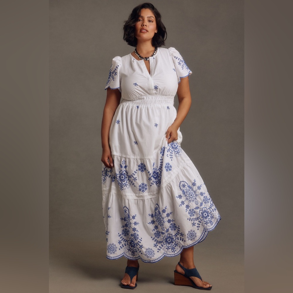Anthropologie The Somerset Maxi Dress: Eyelet Edition size 1XL